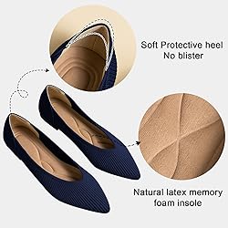 TINGRISE Women's Flats Shoes Pointed Toe Knit
