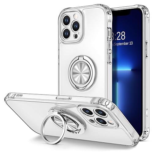 Hython Case for iPhone 13 Pro Case with Ring Stand, Clear Body