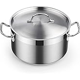 Cooks Standard 6-Quart Stock Pot with Lid, Professional 18/10 Stainless Steel Stockpot Dutch Oven Casserole Cooking Pot, Ollas de Cocina, Compatible with All Stovetops, Silver