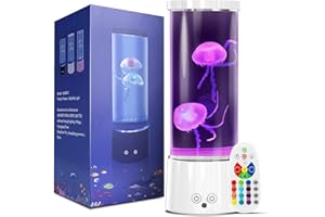 AONESY Jellyfish Lamp, 17 Color Changing Jelly Fish Tank Mood Lamps for Home Office Room Desktop Decoration, Jellyfish Aquarium Night Light Christmas Gifts for Kids Teens Girls Boys Adults