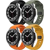 Rugged No Gap Silicone Watch Band for Samsung Galaxy Watch 7 FE 6 5 4 Band 44mm 40mm/Galaxy Watch 6 Classic Bands 47mm 43mm/Galaxy Watch 5 Pro 45mm/Watch 4 Classic 46mm 42mm,Sport bands Men Women