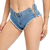 Aeghmry Women's Sexy Jeans Shorts Stretch Mini Denim Shorts Hot Pants Beach Party Clubwear