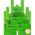 UMT Plastar 500 Count Recyclable Compostable 100% Biodegradable T-Shirt Bags, Eco-Friendly Grocery Shopping Bags, 11.5" x 6.25" x 21", 16 Mic