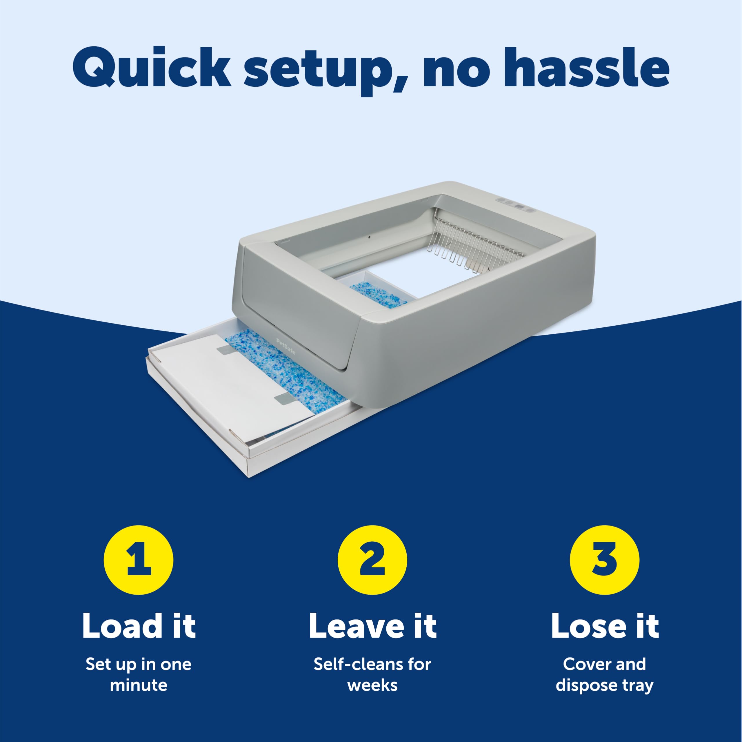 PetSafe ScoopFree Crystal Pro Self-Cleaning Automatic Litter Box - Uncovered Motion-Sensing Cat Box with Integrated Health Counter & App - Includes 1 Disposable Crystal Litter Tray - View 5