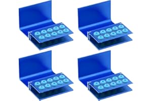 EustomA 10 Holes Burs Holder 4pcs/Set Blocks Autoclavable Bur Case (Blue)