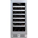 Avallon AWC152SZLH 15 Inch Wide 27 Bottle Capacity Single Zone Wine Cooler with Left Swing Door