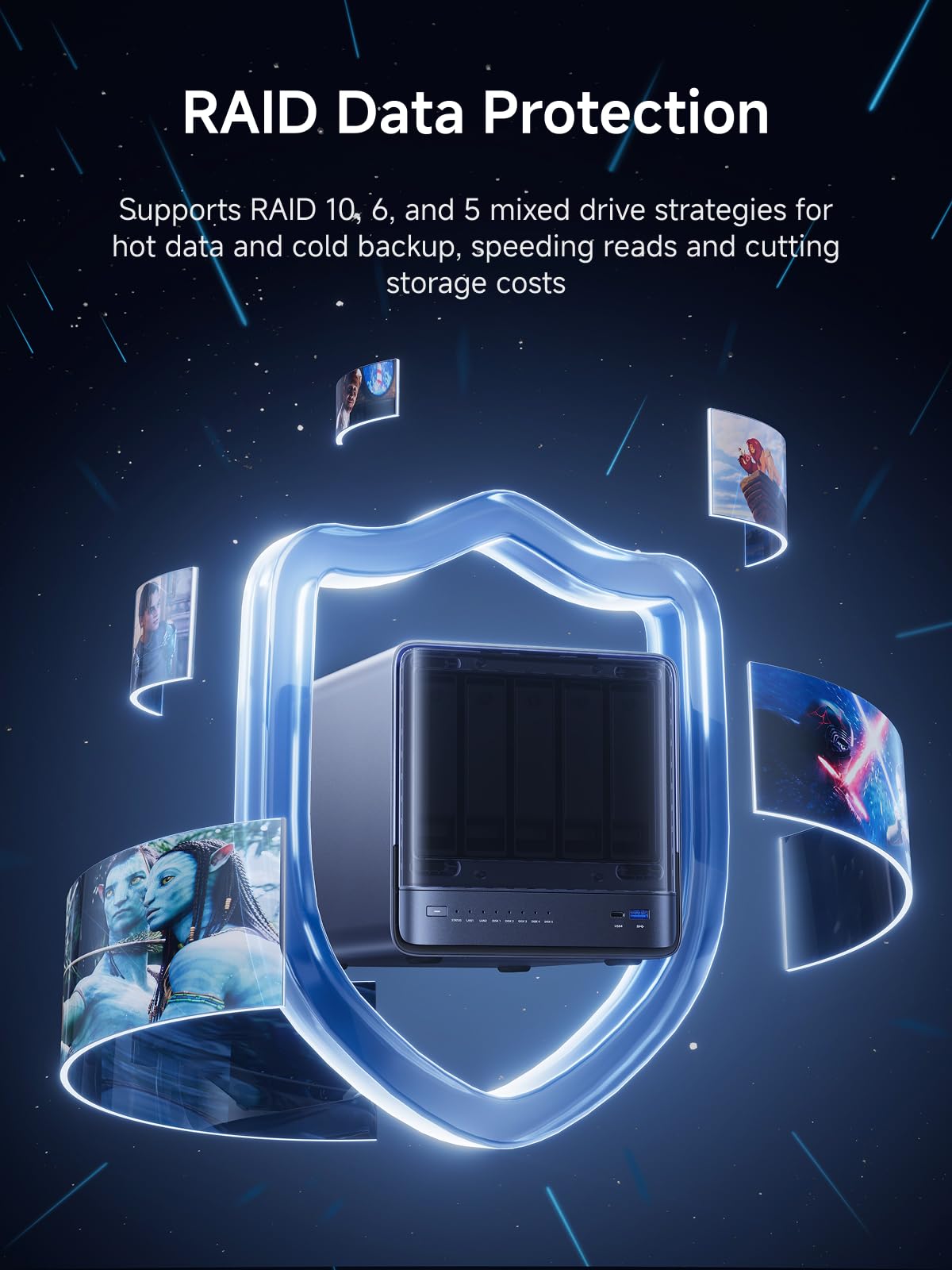 MINISFORUM 5 Bay NAS N5 Pro P370 Network Attached Storage, AMD Ryzen AI 9 HX PRO 370 Processor(12C/24T,up to 5.1GHz),Cloud Storage, DDR5 Channel, 1 * 10Gbe,1 * 5Gbe, 3*M.2 NVMe Slots, HDMI/Type-C