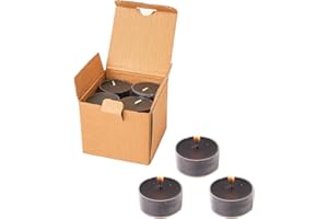 MUUFAZA 12 Unscented Natural Soy Tealight Candles in Clear Cups, 5H Long Clean Burning, Hand-Poured Black Mini Tea Candle Set for Parties, Spa, Meditation, Gift, Holiday, Emergency, Home Decor