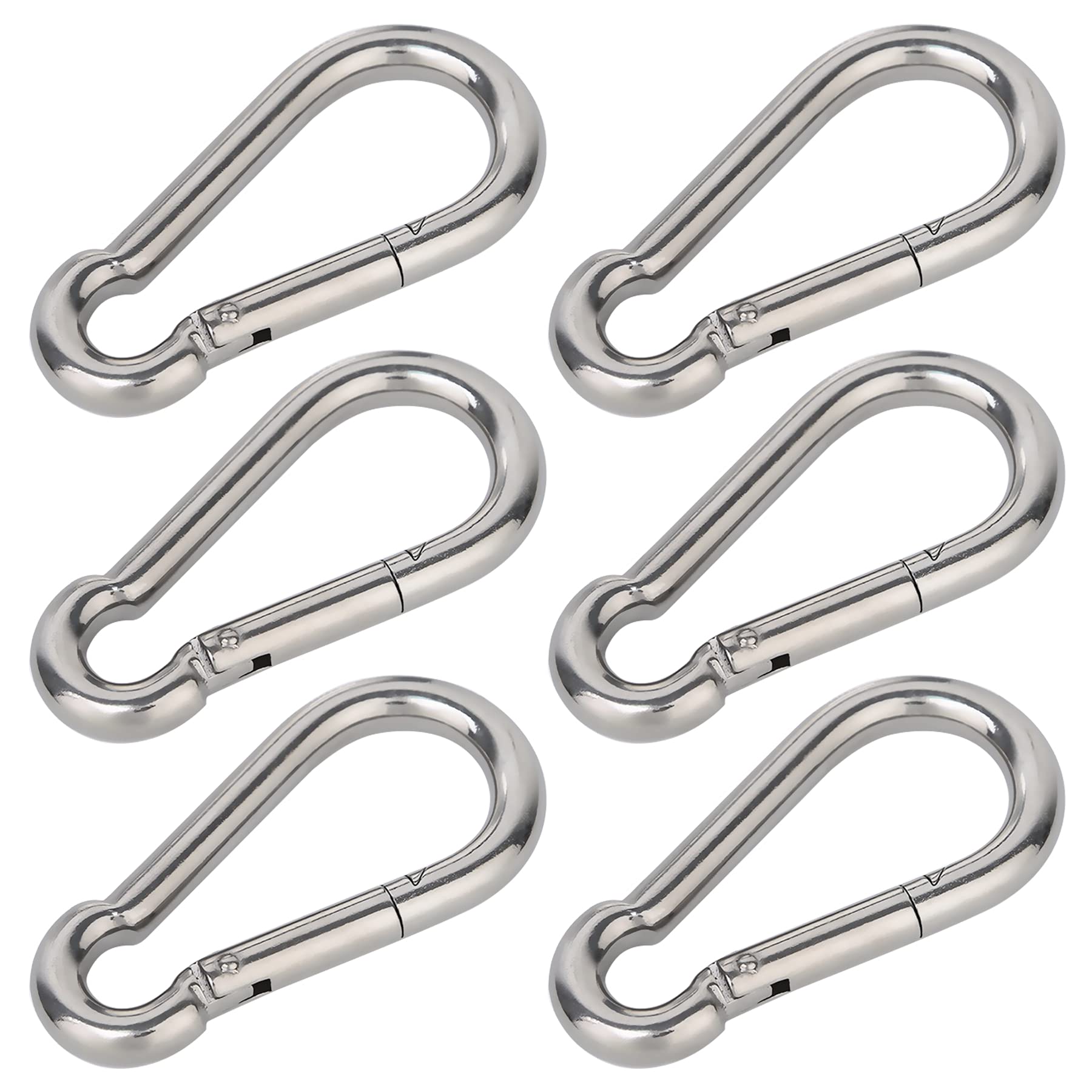 LYYDAN 6 PCS Carabiner, Heavy Duty Loaded M6 Spring Snap Hooks High Strength Locking Carabiner Keychain for Outdoor Hiking Camping Fishing