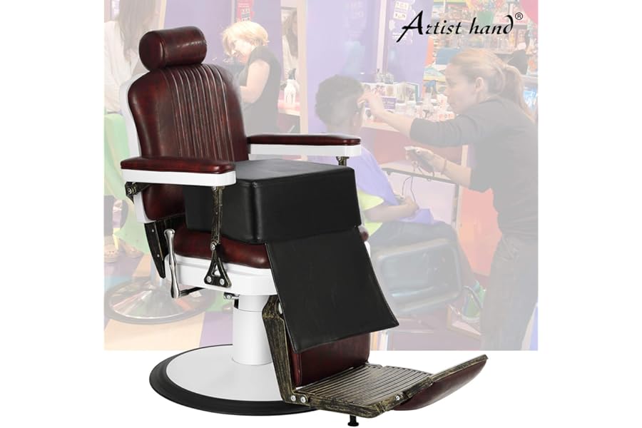 Artist hand Children Leather Cushion Oversize Barber Salon Booster Seat,Spa Equipment Black