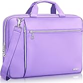 Lausiax Laptop Case Bag Women Men Computer Sleeve Compatible with MacBook/Dell/HP/Acer/ASUS/LG, Waterproof Shoulder Carrying Briefcase, Purple, 17-17.3 Inch