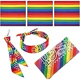 Aynaxcol 6 Pieces Rainbow Pride Bandana Square Scarf Gay Pride Bandana Headband Scarf for Party Celebration Supplies