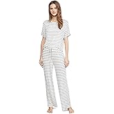 Honeydew Intimates Women's All American Pajama Set, Ivory Stripe, XXS