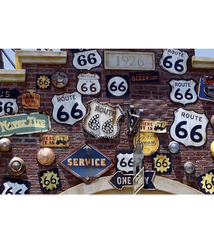 VIDMOT 50er Jahre Hintergrund 3x2,1m – Route 66 Tankstelle, Vintage Auto Für Fotografie & Party