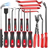 XBVV 17 Pcs Pick and Hook Set with Trim Removal Tool, Clip Pliers, Fastener Remover,Scraper,and Magnetic Telescoping Tool Kit