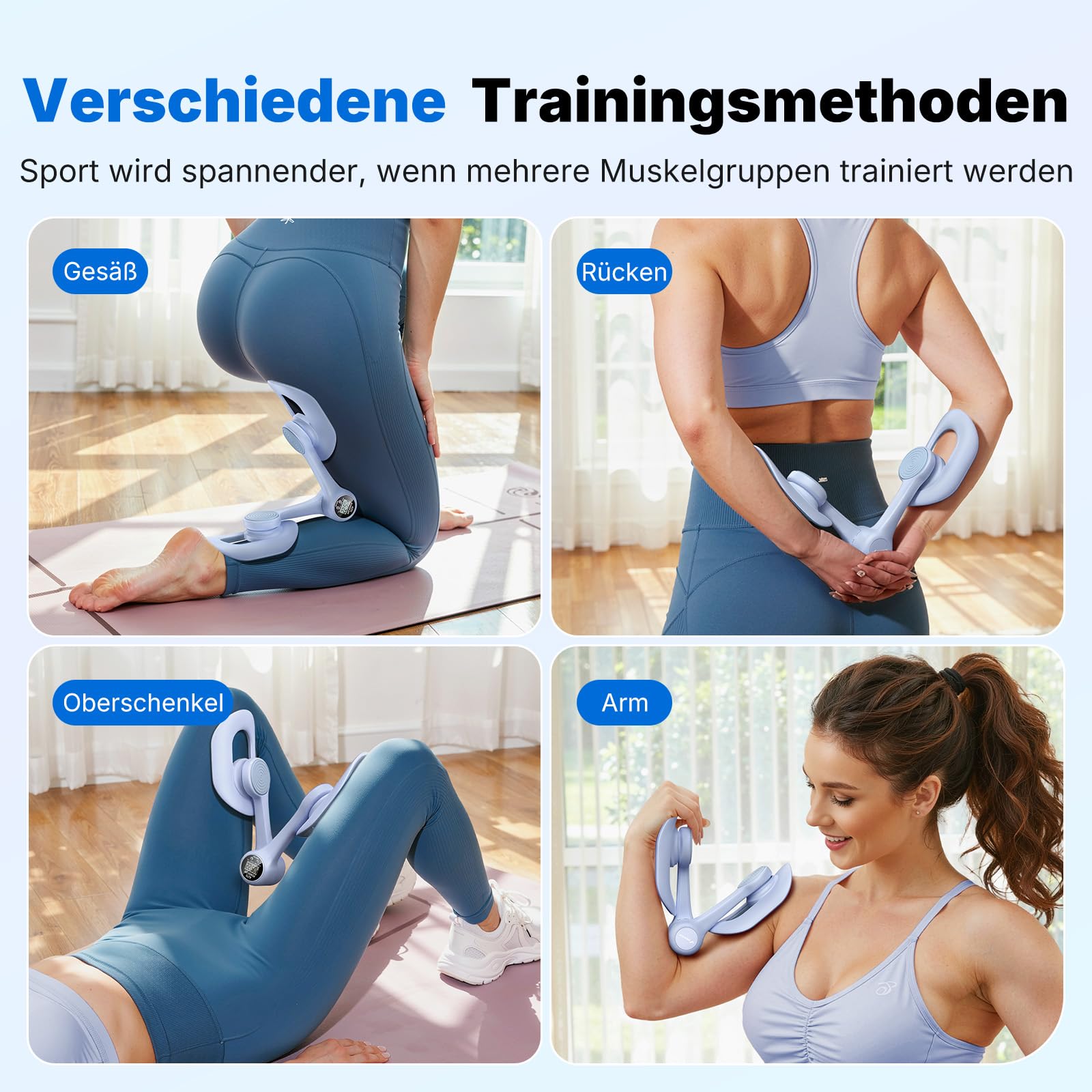 MERACH Thigh Master Oberschenkeltrainer, Beckenbodenmuskeltrainer, Innenschenkeltrainer für Zuhause, Beckenbodenstärkungsgerät für Frauen (Blau) 2