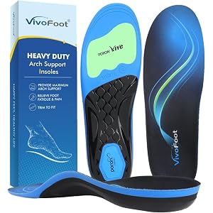 VivoFoot Arch Support Pain Relief Orthotic Insoles (Men 9.5-10.5) | Plantar Fasciitis Orthopedic Inserts, Shock-Absorbing Com