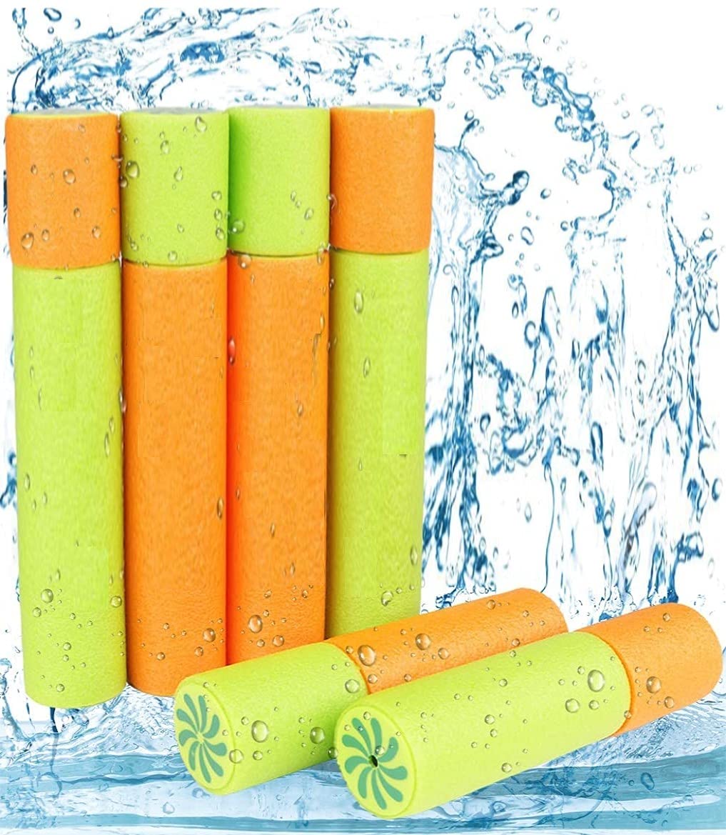 KAHEIGN 6Pcs Water Pistols for Kids, 33CM Mixed Colors Foam Water Pistol Beach Toys Squirt Gun Water Blaster for Party Favors Pool Garden Outdoor