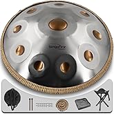 "SINGOFIRE" Handpan Drum, Handpan Drums for Adults, 22-Inch 432Hz D Minor Kurd Handpan, HandPan Instrument (Gold Eye-10Notes（432HZ）, 22-Inch)