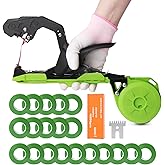 Cekegon Plant Tying Machine, 420g Tapener Tying Tool Plant Tying Tool with 10000pcs Staples 20 Rolls Tape (Green)