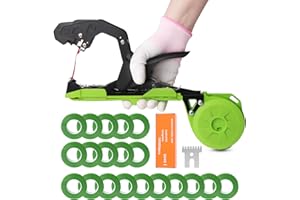 CEKEGON Plant Tying Machine,Plant Vine Tying Machine Tool with 10000pcs Staples 20 Rolls Tape (Green)