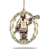 Ice Hockey Girl Ornament, Ice Hockey Ornaments for Christmas Tree, Hockey Skate Ornament, Sport Themed Wooden Hanging Decor, Keepsake for Players, Coach, Athletes, Gifts for Teen Girls, Kids, Toddler