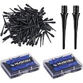 HUANQU 200pcs Dart Points Soft Tip Dart Tips with 2 Storage Cases, 2BA Plastic Dart Tips Replacement Dart Points for Soft Tip Darts Board, Darts for Electronic Dart Board, Durable Darts Accessories