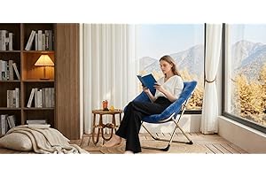 LALFPET Comfy Portable Saucer Chair for Adults – Soft Faux Fur Accent, No Assembly Needed, Sturdy Metal Frame, 300 LB Capacit