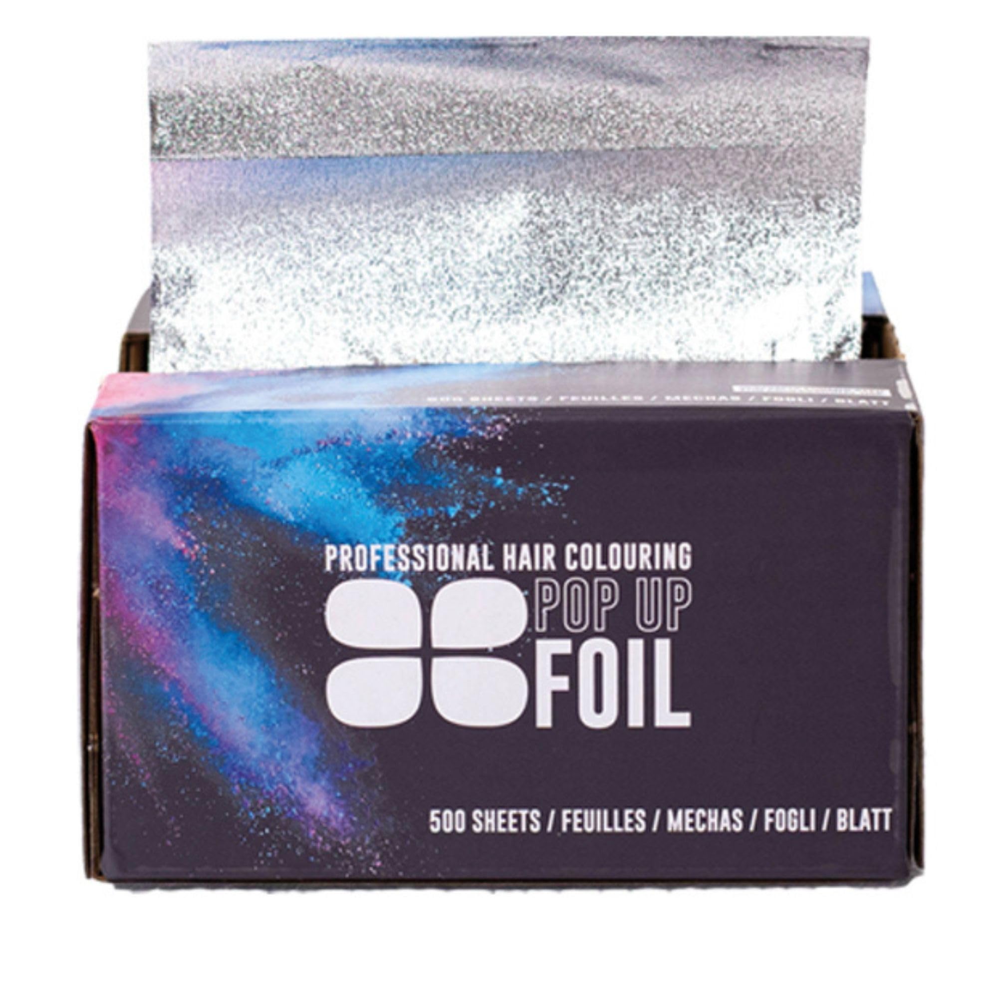 Procare Embossed Silver Hair Foil Pop Up Sheets - 500 Pre-Folded Sheets (130 x 280mm) Professional Grade Large Hair Dressing Hair Foils for Colouring, Highlights & More.