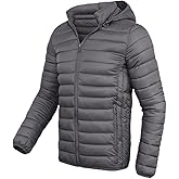 Xsylxgc Men's Lightweight Puffer Jacket Down Packable Jacket Winter Coat with Hood