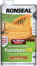 Ronseal Ultimate Protection Hardwood Garden Furniture Oil Oak 1 Litre