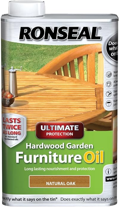 Ronseal Ultimate Protection Hardwood Garden Furniture Oil Oak 1 Litre