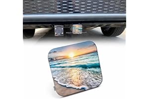 Beabes Ocean Sunrise Hitch Covers for Trucks Tropical Ocean Beach Sea Waves Trailer Hitch Cover, 2 Inch Tow Receiver Tube Plug Cap, Trailer Hitch Cover Compatible for Cars Pickups