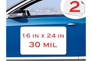 SALEX Car Magnet Sheet 16" x 24" 2 Pack - White Blank Automotive Magnets for Company Advertising, Print or Sticker - Strong Non Adhesive Vinyl Magnetic Sheets for Cars, Truck Decals, Van Advertisement Signs