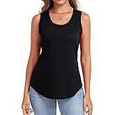 FOKUOIE Tank Top for Women Summer Loose Fit Scoop Neck Sleeveless Tops Casual Tee Shirts Outfits Clothes
