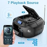 Hernido 6-in-1 Portable Boombox CD Cassette Player USB AUX FM Radio view 2