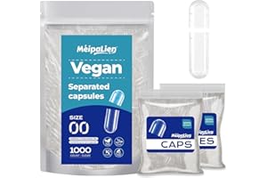 Vegan Separated Capsules Size 00,1000 Count Empty Premium Veggie Capsules Separated, Empty Pill Clear for Vegetarian DIY Supp