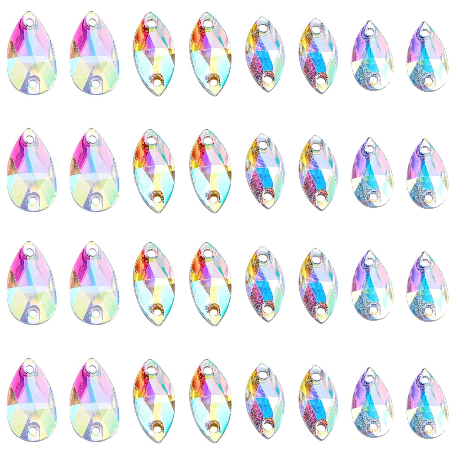 SUPERFINDINGS 160pcs 4 Styles Fishing Spoons Blades Spinner Fishing Attractor 5.5-9.5mm Wide Spinner Blades Faceted Teardrop Horse Eye Lures Worm Spinner Baits Spoons for Lures Worm Spinner Baits