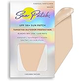 Sun Patch Reusable Forehead and Neck Sunblock Patches - 100% Silicone Sunscreen for UV Protection, Face Stickers With UPF 50 - 1 Pack/2 Patches, Sunkiss (Nude) for Golf, Surf, Swim, Ski