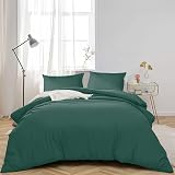 MOONLIGHT20015 Super King Duvet Cover Set Emerald Solid Microfiber 2 Pillowcases view 3