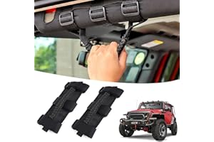 KARTONMOTOR 2 PCS Roll Bar Grab Handles,Grip Handle for Jeep Wrangler JK YJ TJ JL JKU JLU,Gladiator JT,1955-2024 UTV ATV,800D Nylon Hardware Handles Accessories