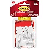 Command Medium Wire Toggle Hooks, Damage Free Hanging Wall Hooks with Adhesive Strips, No Tools Wall Hooks for Hanging Organi