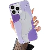 Efitoo Custodia per iPhone 14 Pro Max, design floreale, carina e trasparente, con fiori pressati e glitter, in morbido silicone TPU, per donne e ragazze (fiore d'uva