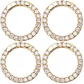 SUNNYCLUE 1 Box 6Pcs Real 18K Gold Plated Spring Gate Rings Carabiner Ring Jewelry 19mm Round Brass with Cubic Zirconia Circle O Trigger Snap Hook Buckle Clasp for Purse Jewelry Bag Keychain DIY Craft