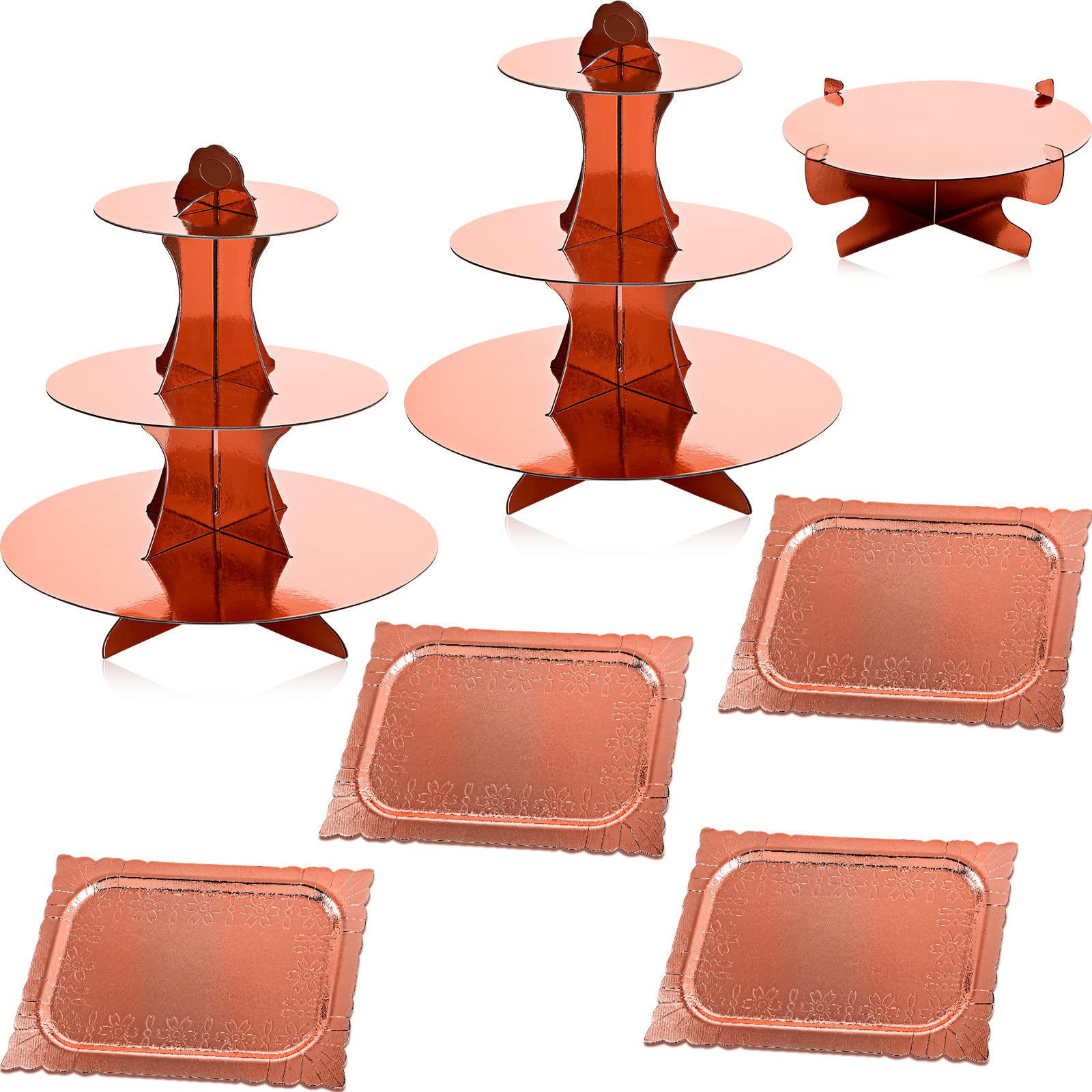 Zopeal 7 Pieces Cake Stand Set 3-Tier Cardboard