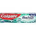 Colgate Max Fresh with Whitening Toothpaste with Mini Breath Strips, Clean Mint Toothpaste for Bad Breath, 6.3 Oz Tube