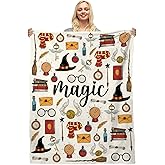 SIOQCKIS Wizard Magic Blanket for Kids Toddler, Wizard Gifts for Men Girls Boys, Magical Witch Blanket, Witchy Throw Blankets, Magical Movie Wizardry Designs for Magic Lovers Home Decor 50''x 60''