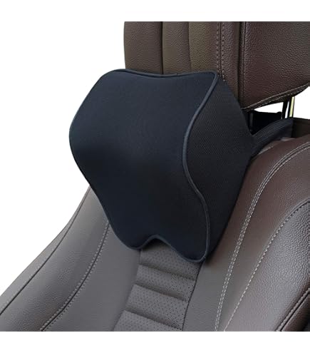 Memory Foam Car Neck Pillow For Pain Relief - Ergonomic Support, Adjustable Strap, Washable Cover