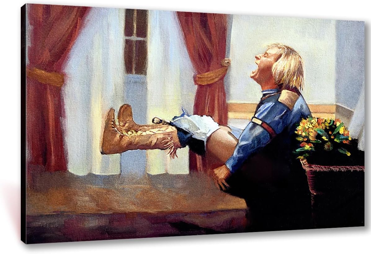 Wall Décor - Dumb and Dumber Bathroom Art-Funny Movie Poster Canvas Print Wall Art Decor-Harry on The Toilet Humor Picture Decoration…