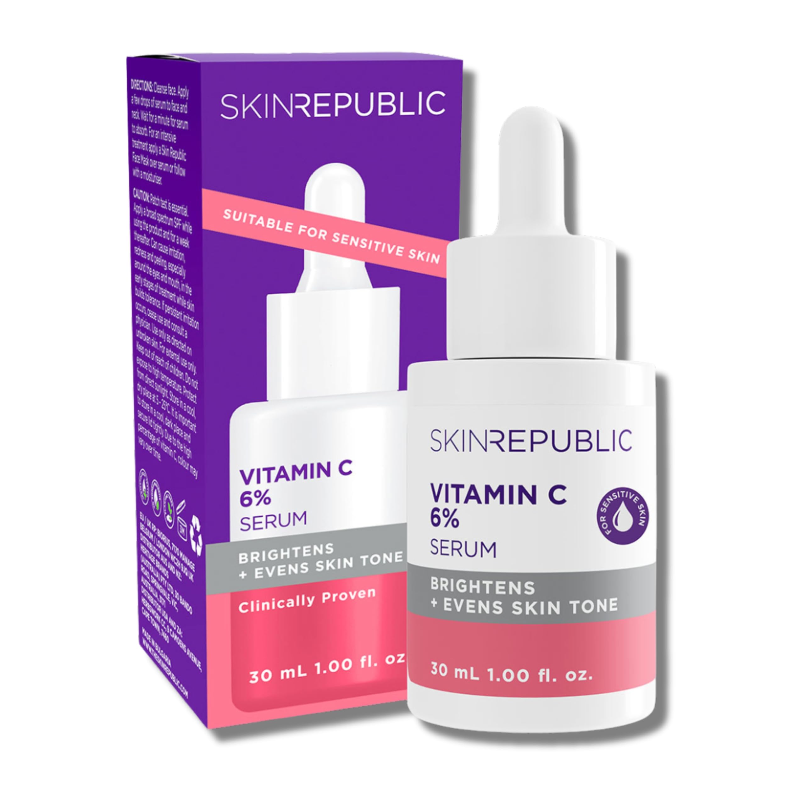Skin Republic Vitamin C 6% Brightening Face Serum, Helps to reduce Pigmentation and Dark Spots & provides Long Lasting Hydration (30ml)